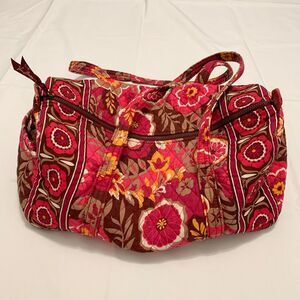 Vera Bradley Carnaby small weekend overnight duffel shoulder bag floral pink